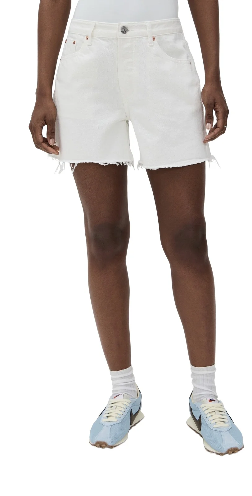 PARKE White Long Baggy Shorts