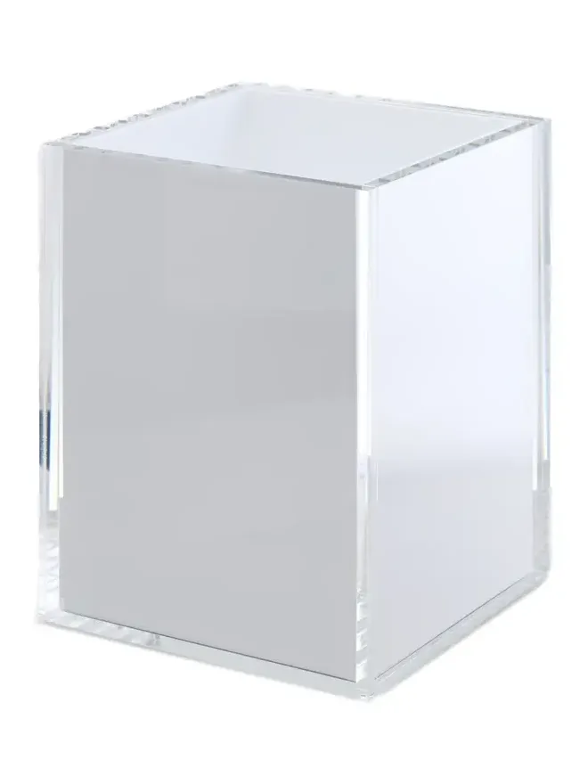 Tizo Design Acrylic Waste Basket with White Insert White