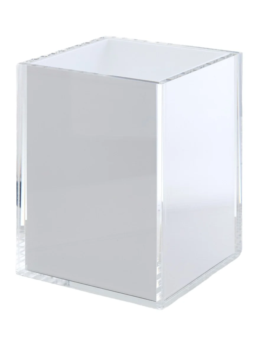 Tizo Design Acrylic Waste Basket with White Insert White