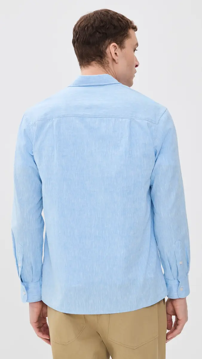OFFICINE GÉNÉRALE Cotton Button Up Shirt Dream Blue | Thumbnail 3 OFFICINE GÉNÉRALE Cotton Button Up Shirt Dream Blue | Thumbnail 3