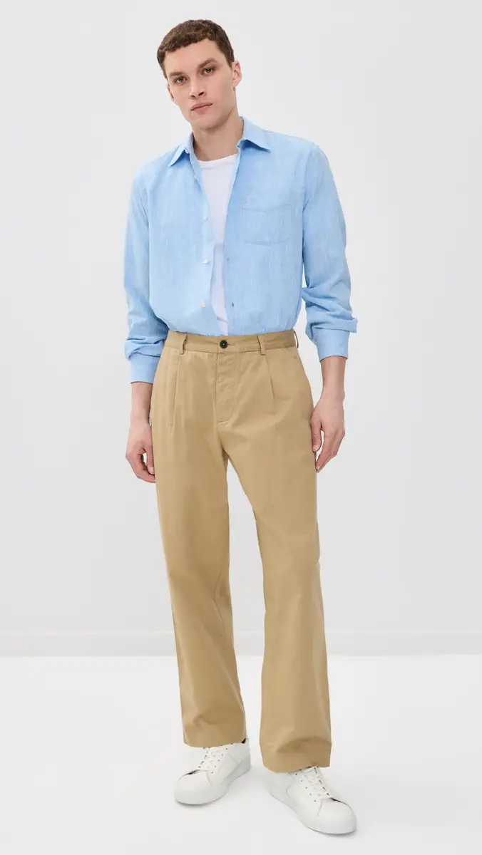 OFFICINE GÉNÉRALE Cotton Button Up Shirt Dream Blue | Thumbnail 5 OFFICINE GÉNÉRALE Cotton Button Up Shirt Dream Blue | Thumbnail 5
