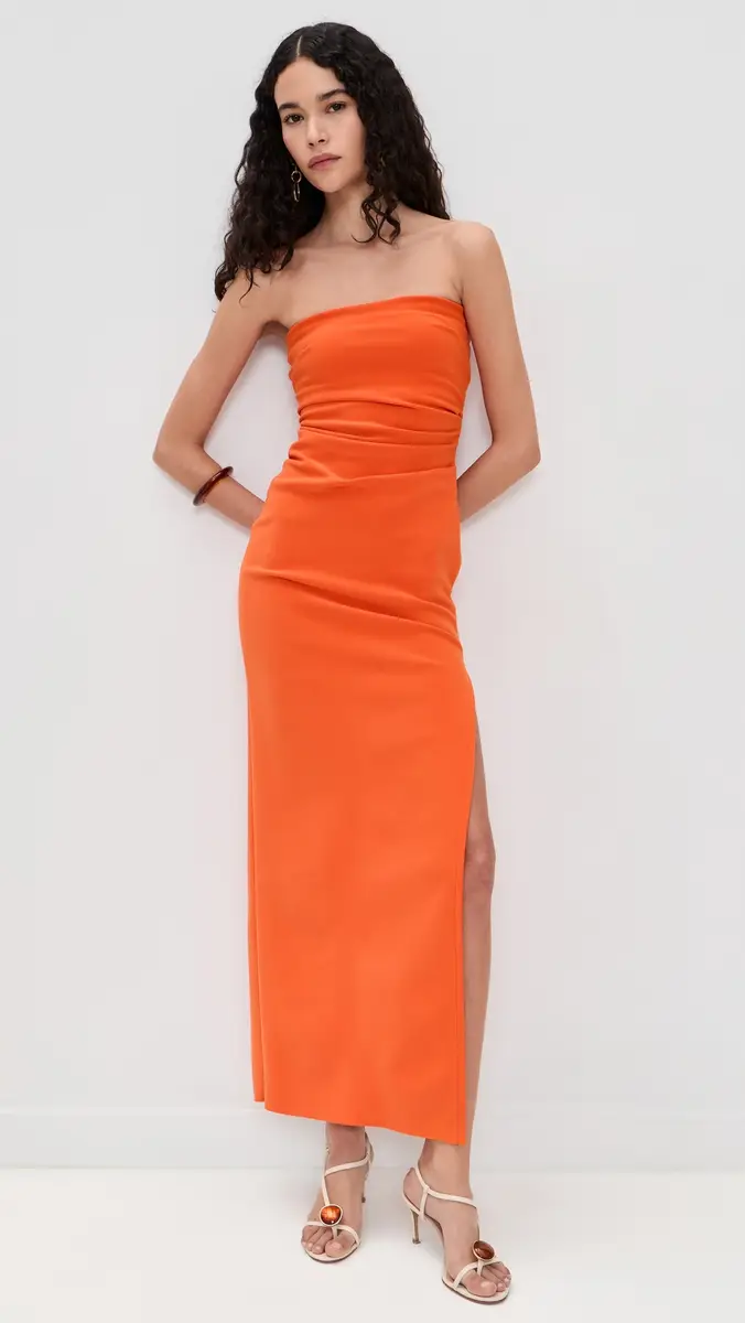 Bec & Bridge Reina Strapless Maxi Dress Orange | Thumbnail 2