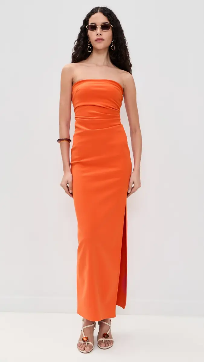 Bec & Bridge Reina Strapless Maxi Dress Orange | Thumbnail 5