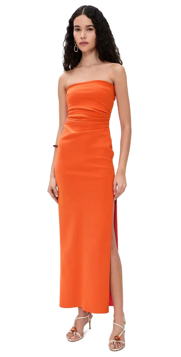 Reina Strapless Maxi Dress Orange Reina Strapless Maxi Dress Orange
