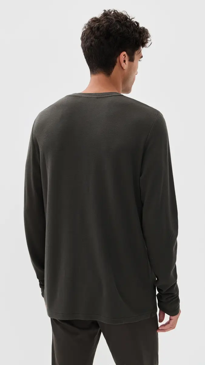 NN07 Clive Waffle Knit Tee Dark Army | Thumbnail 3