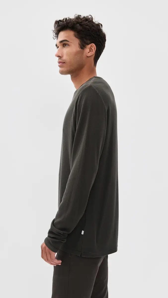 NN07 Clive Waffle Knit Tee Dark Army | Thumbnail 4
