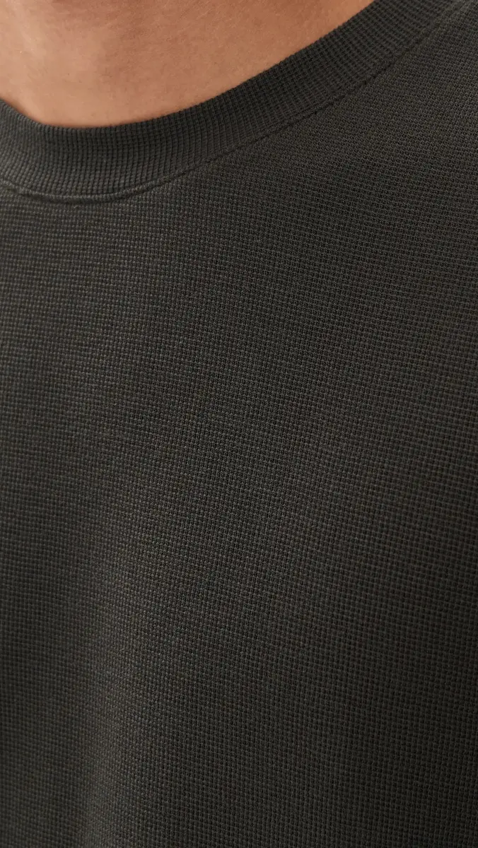 NN07 Clive Waffle Knit Tee Dark Army | Thumbnail 6