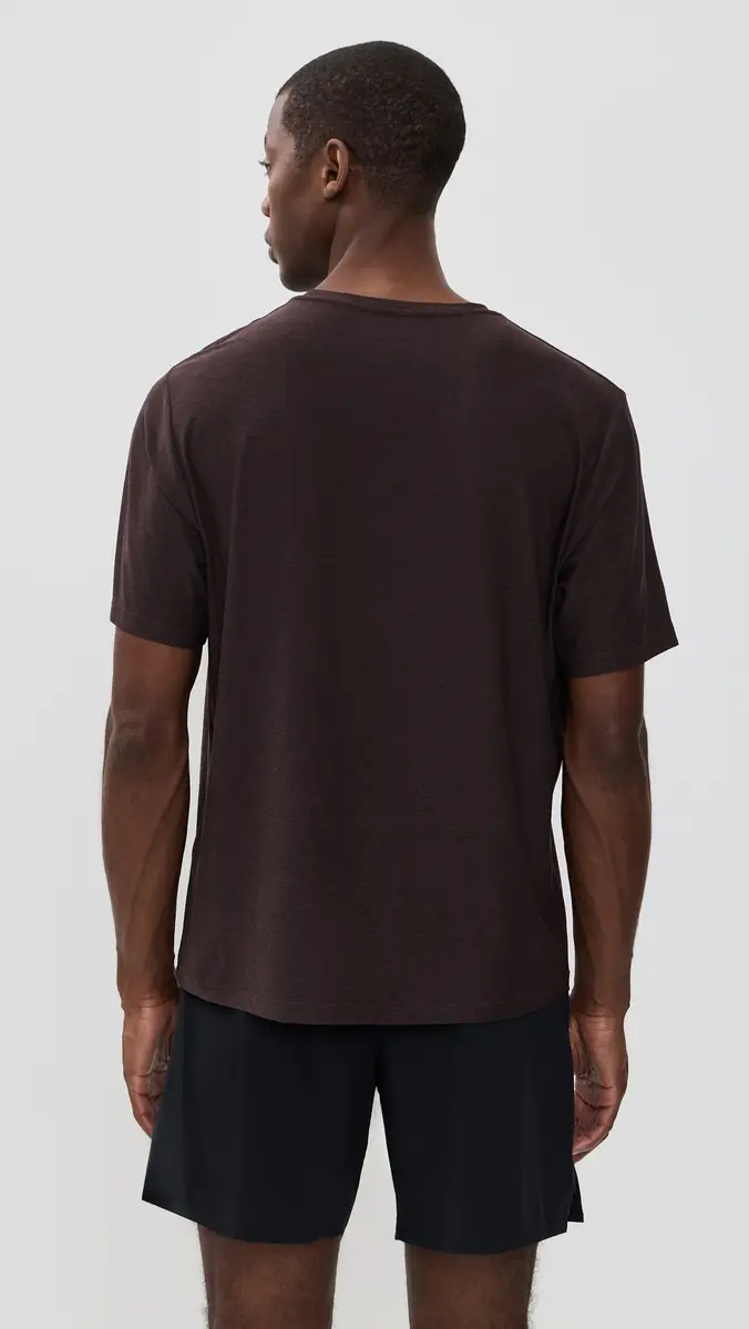Beyond Yoga Always Beyond Crew Tee 2.0 Dark Chocolate Heather | Thumbnail 3 Beyond Yoga Always Beyond Crew Tee 2.0 Dark Chocolate Heather | Thumbnail 3