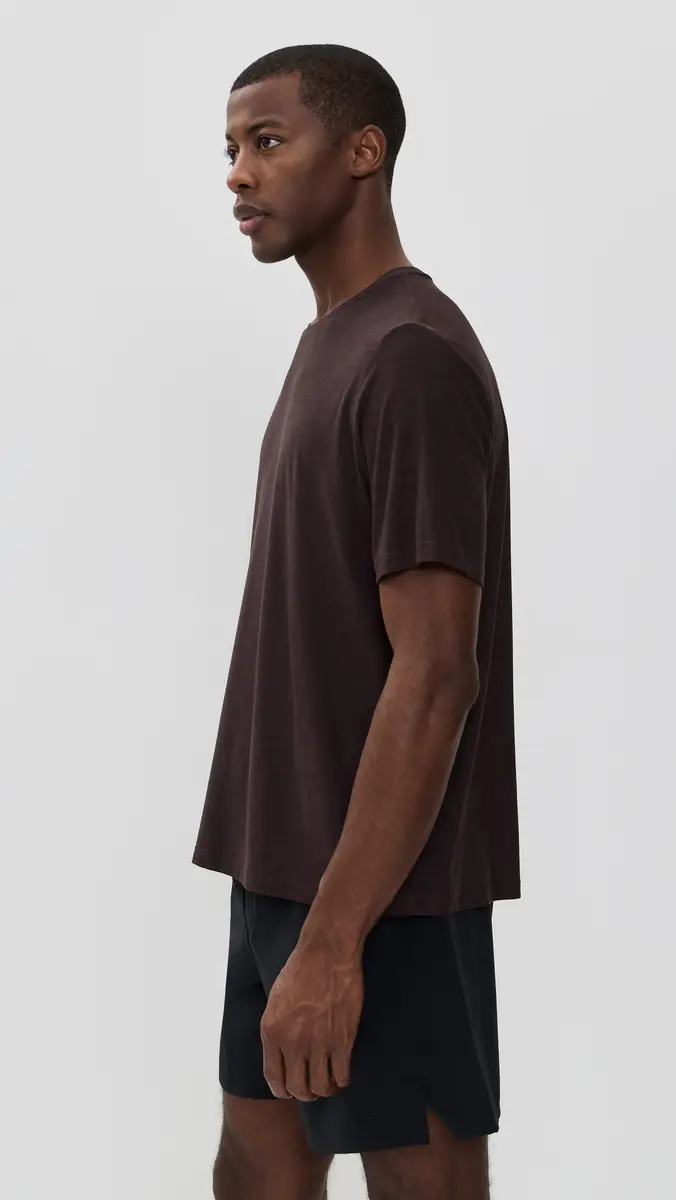 Beyond Yoga Always Beyond Crew Tee 2.0 Dark Chocolate Heather | Thumbnail 4 Beyond Yoga Always Beyond Crew Tee 2.0 Dark Chocolate Heather | Thumbnail 4