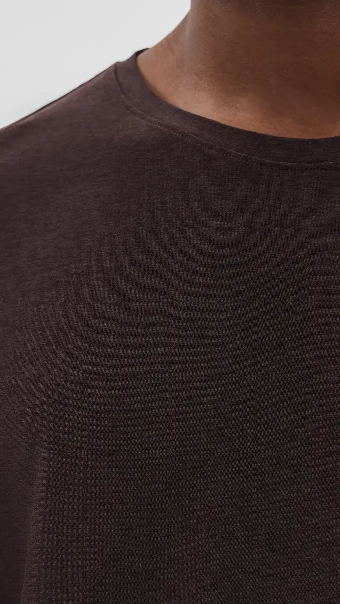 Beyond Yoga Always Beyond Crew Tee 2.0 Dark Chocolate Heather | Thumbnail 6 Beyond Yoga Always Beyond Crew Tee 2.0 Dark Chocolate Heather | Thumbnail 6