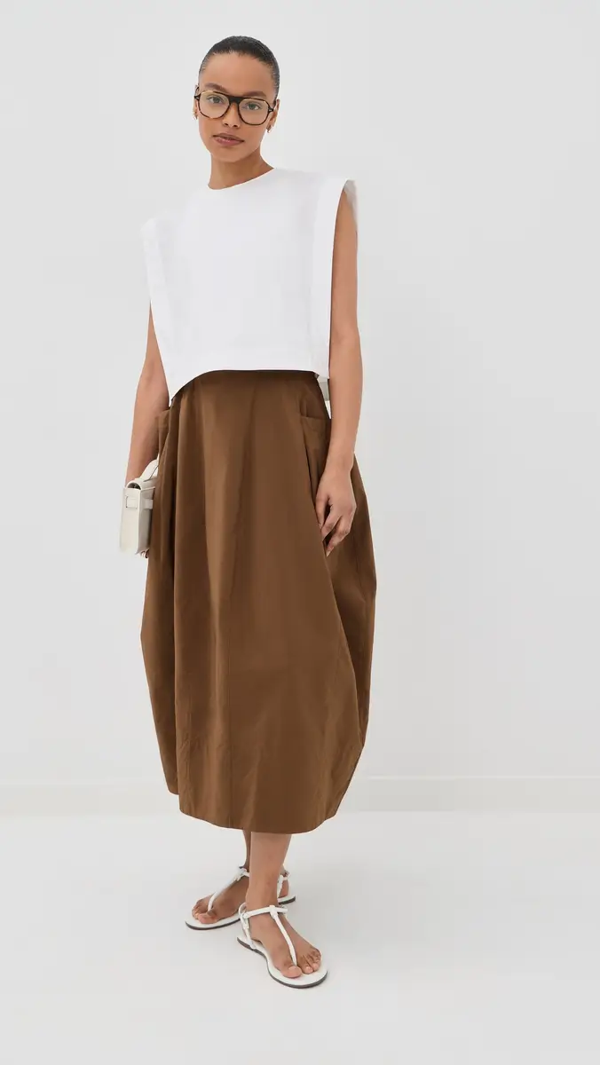 Tibi Cropped Square Blouse White | Thumbnail 5 Tibi Cropped Square Blouse White | Thumbnail 5
