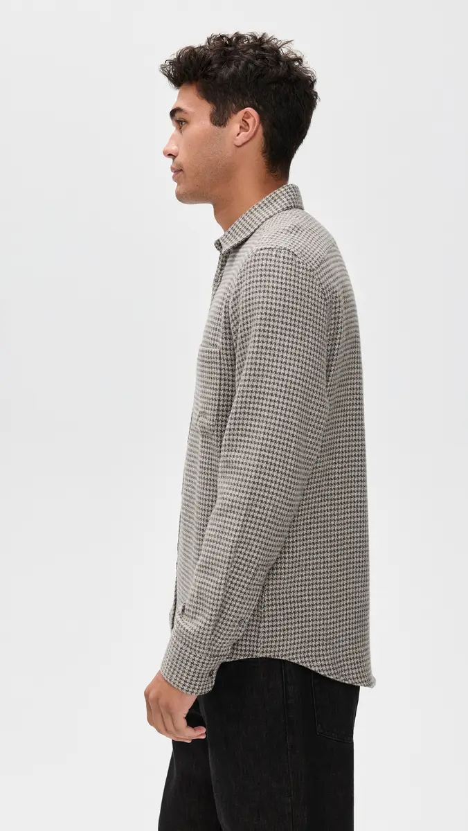 Portuguese Flannel Abstract Pied Poule Button Down Shirt | Thumbnail 4 Portuguese Flannel Abstract Pied Poule Button Down Shirt | Thumbnail 4