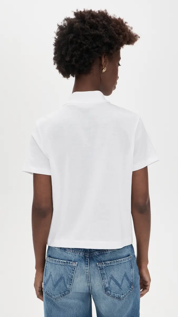 Vince Cropped Pocket Polo Optic White | Thumbnail 3