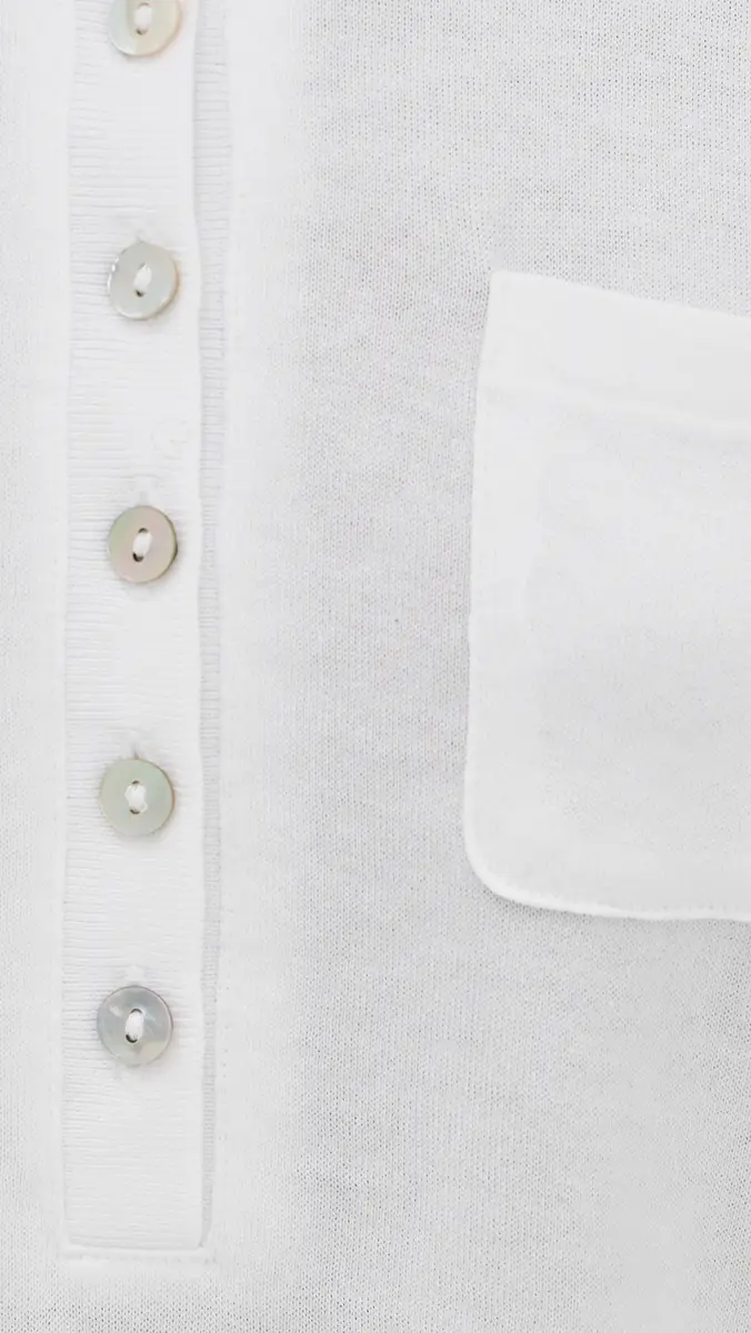 Vince Cropped Pocket Polo Optic White | Thumbnail 6