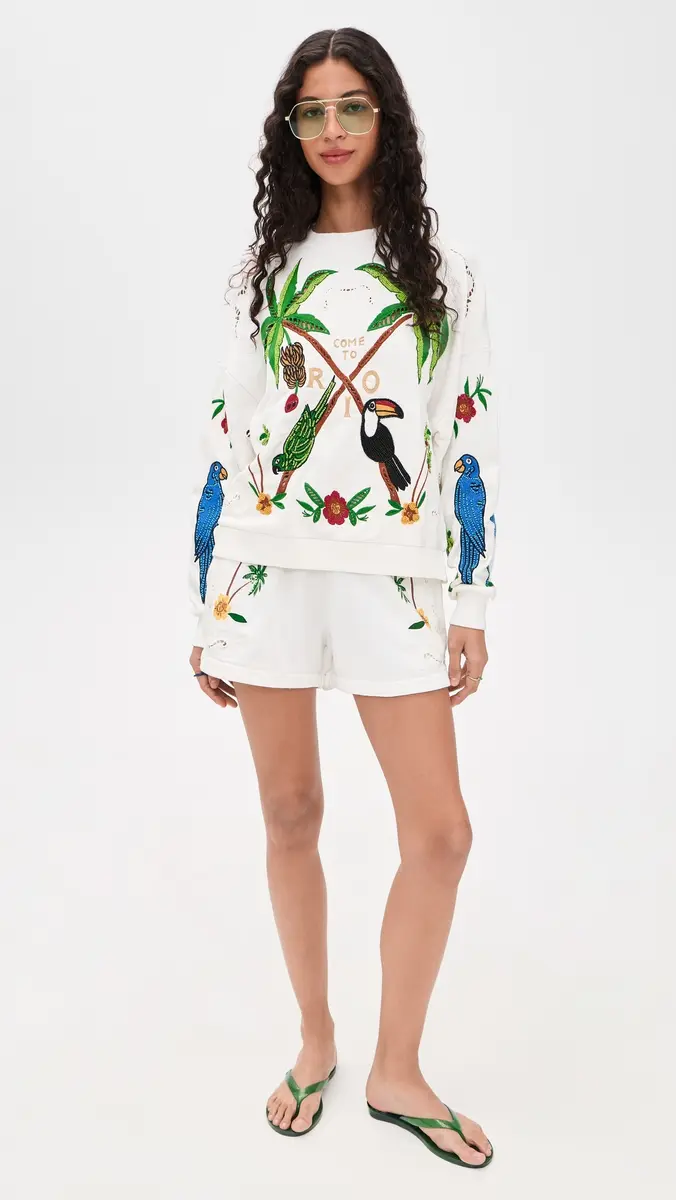 FARM Rio Coconut Trees Come To Rio Shorts Off-White | Thumbnail 5 FARM Rio Coconut Trees Come To Rio Shorts Off-White | Thumbnail 5