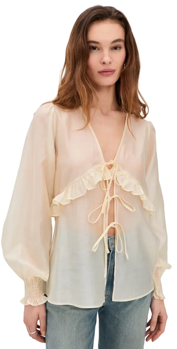 4th & Reckless Hattie Sheer Top Buttercream | Image 1 4th & Reckless Hattie Sheer Top Buttercream | Image 1