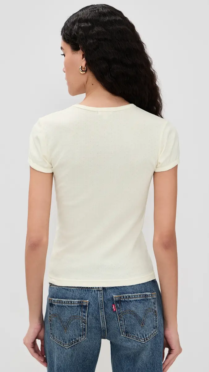 DONNI. DONNI. The Pointelle Baby Tee | Thumbnail 3