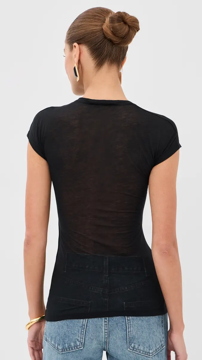 Balmain See Through Draped Jersey Top Black | Thumbnail 3 Balmain See Through Draped Jersey Top Black | Thumbnail 3