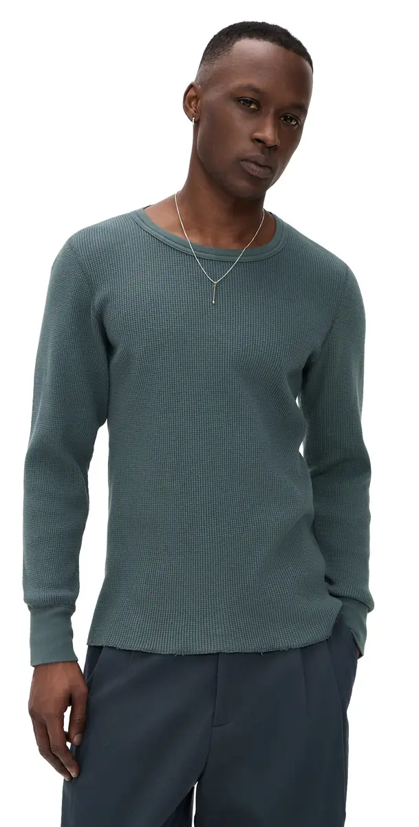 Aaron Levine Thermal ong Sleeve Shirt Slate | Image 1 Aaron Levine Thermal ong Sleeve Shirt Slate | Image 1