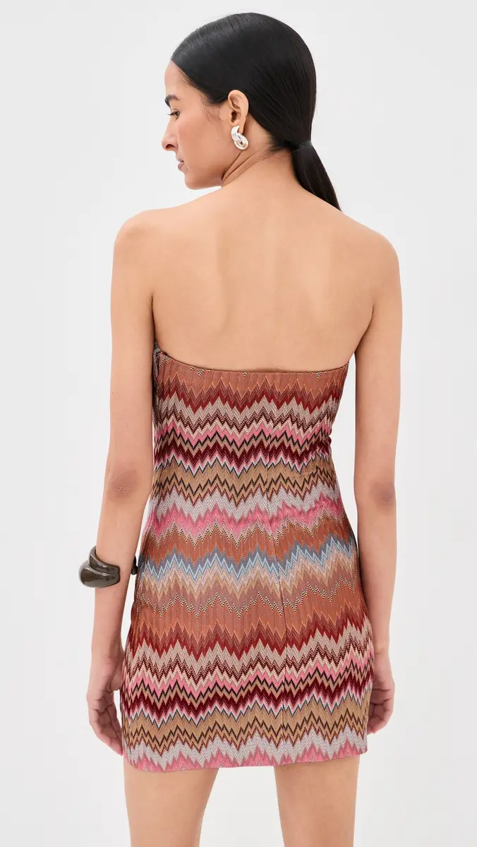 Missoni Short Dress Pink And Rust Tones | Thumbnail 3 Missoni Short Dress Pink And Rust Tones | Thumbnail 3