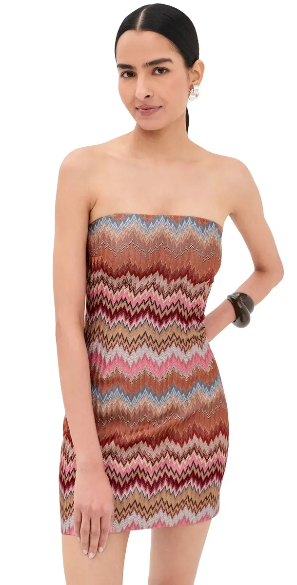 Missoni Short Dress Pink And Rust Tones | Image 1 Missoni Short Dress Pink And Rust Tones | Image 1