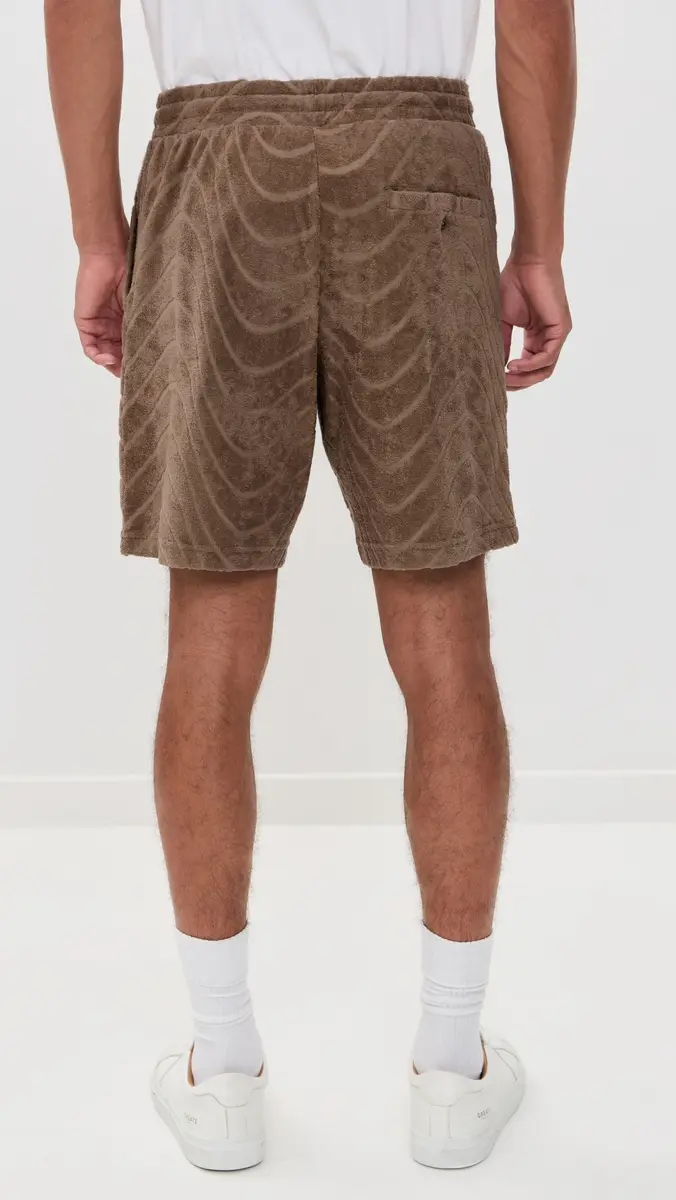 Frescobol Carioca Augusto Cotton Blend Fibra Jacquard Shorts 8 Khaki | Thumbnail 3