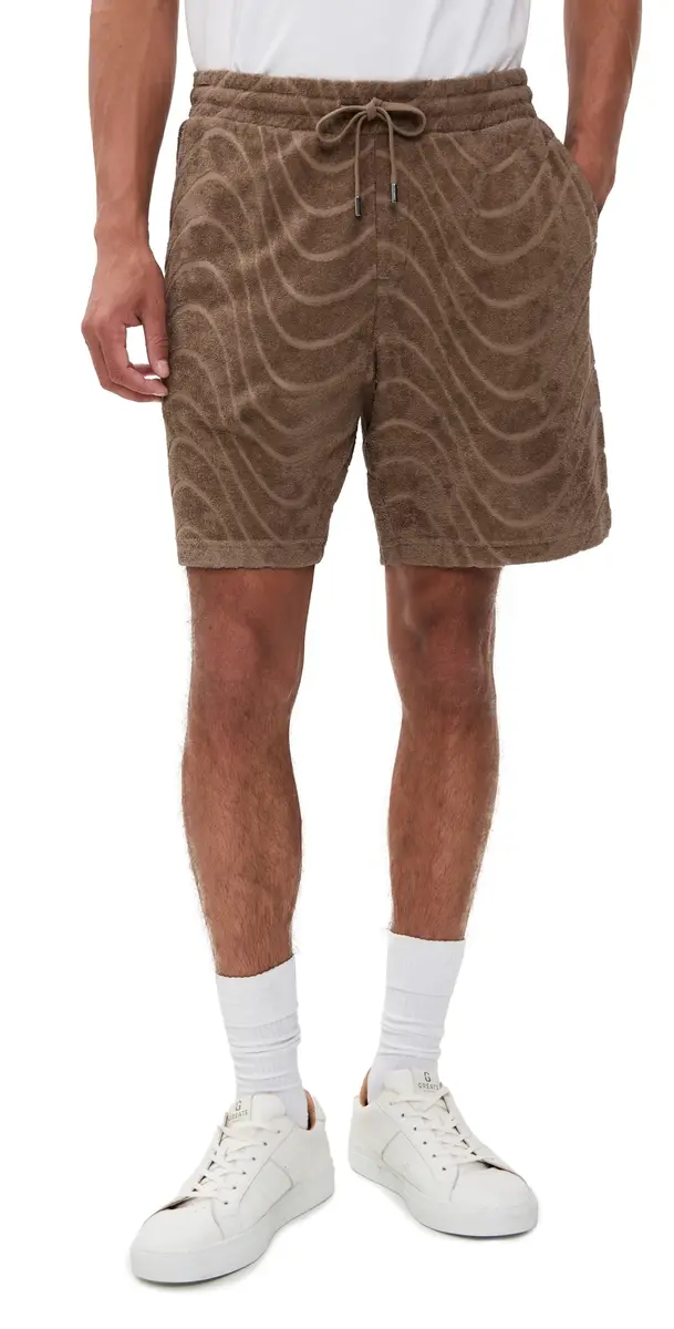 Augusto Cotton Blend Fibra Jacquard Shorts 8 Khaki Augusto Cotton Blend Fibra Jacquard Shorts 8 Khaki