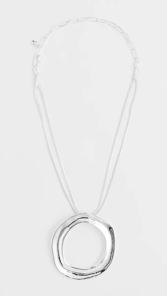 Ettika Open Circle Necklace Silver One Size | Thumbnail 2