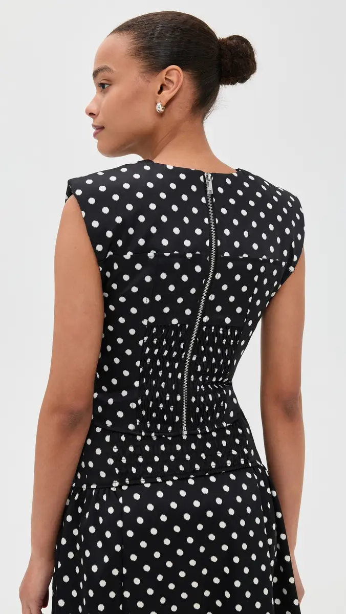 GANNI Printed Double Satin Corset Top Black | Thumbnail 3 GANNI Printed Double Satin Corset Top Black | Thumbnail 3