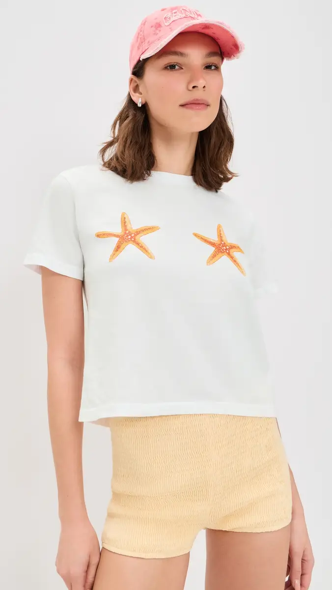 Sunny Somewhere Lucky Starfish Tee White | Thumbnail 2 Sunny Somewhere Lucky Starfish Tee White | Thumbnail 2