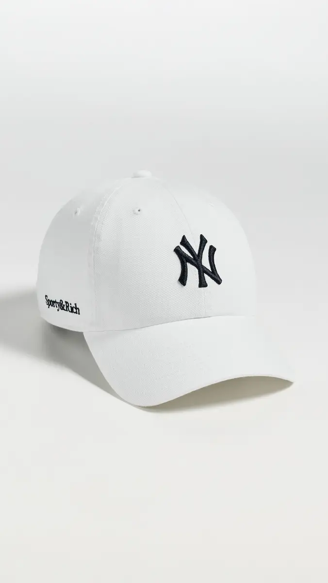 Sporty & Rich Yankees Serif Cap White One Size | Thumbnail 2