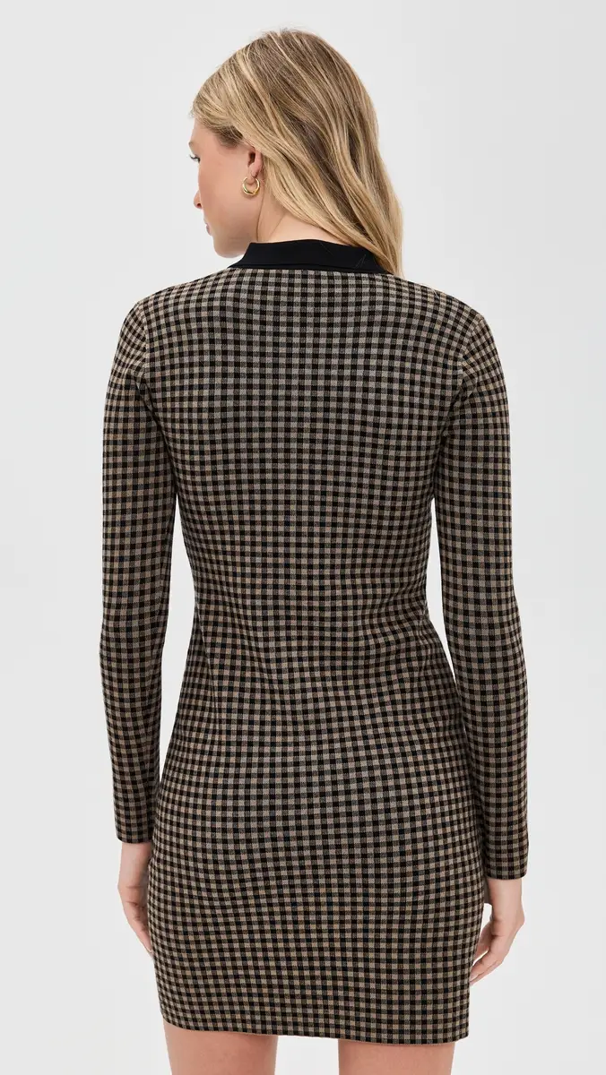 LE BOP Gingham Knit Polo Mini Dress | Thumbnail 3 LE BOP Gingham Knit Polo Mini Dress | Thumbnail 3