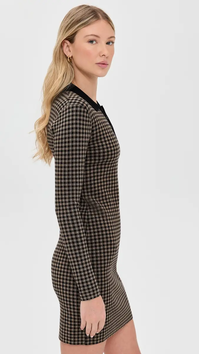 LE BOP Gingham Knit Polo Mini Dress | Thumbnail 4 LE BOP Gingham Knit Polo Mini Dress | Thumbnail 4