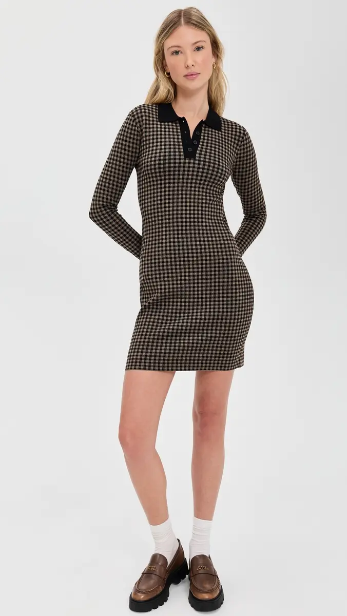 LE BOP Gingham Knit Polo Mini Dress | Thumbnail 5 LE BOP Gingham Knit Polo Mini Dress | Thumbnail 5