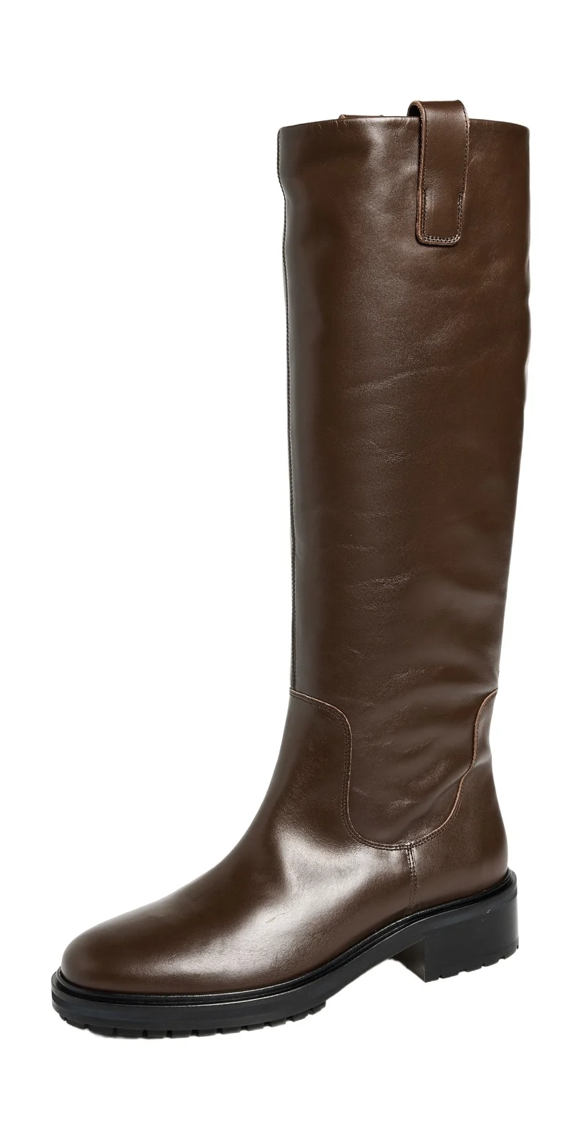 aeyde Henry Calf Leather Moka Riding Boots