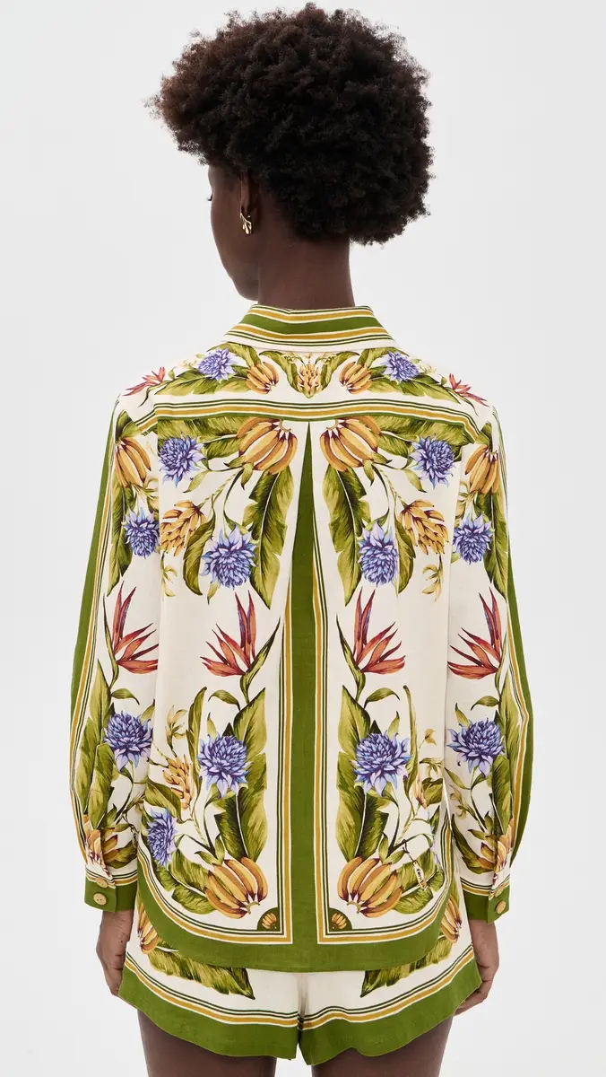 FARM Rio Tropical Linen Top Tropical Scarf Sand | Thumbnail 3