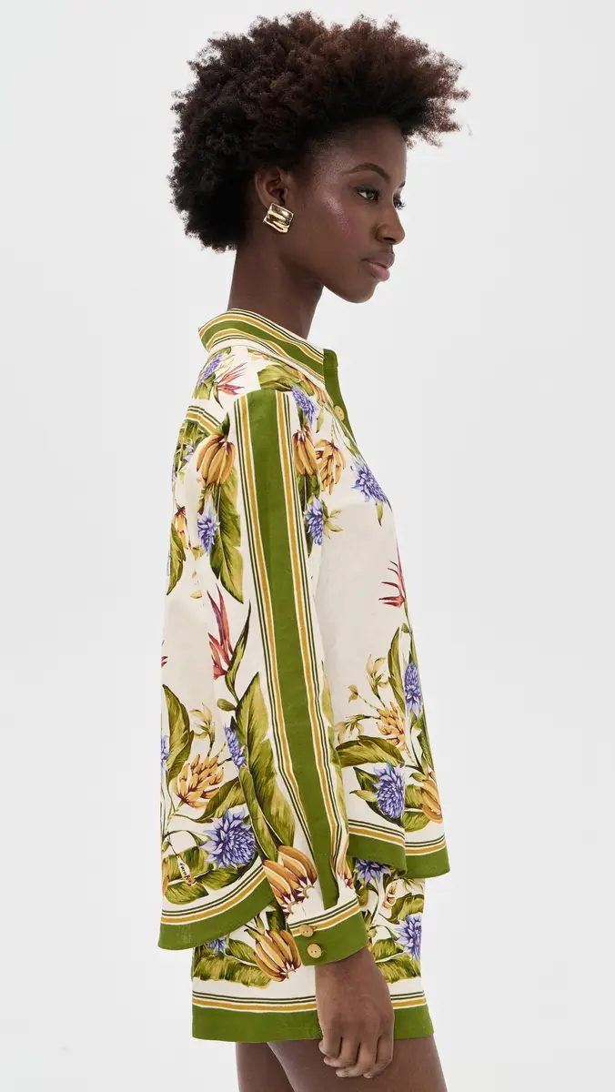 FARM Rio Tropical Linen Top Tropical Scarf Sand | Thumbnail 4