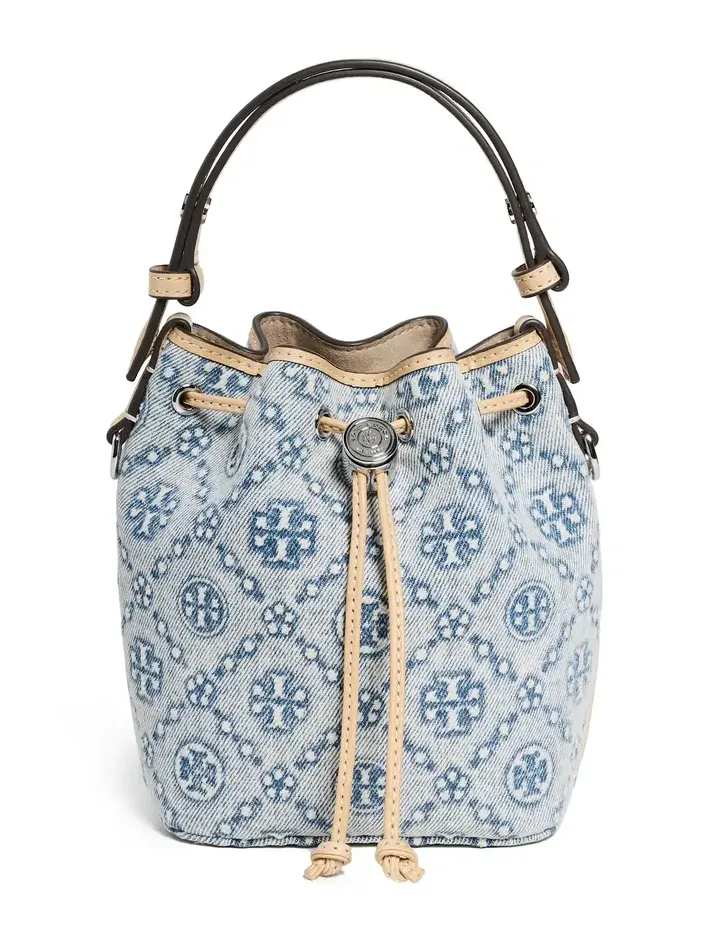 T Monogram Denim Mini Bucket Bag T Monogram Denim Mini Bucket Bag