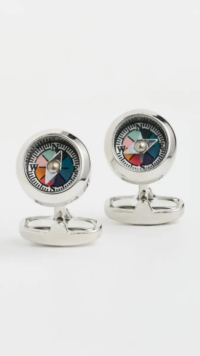 Paul Smith Men Compass Cufflinks Cyclist Stripe One Size | Thumbnail 2