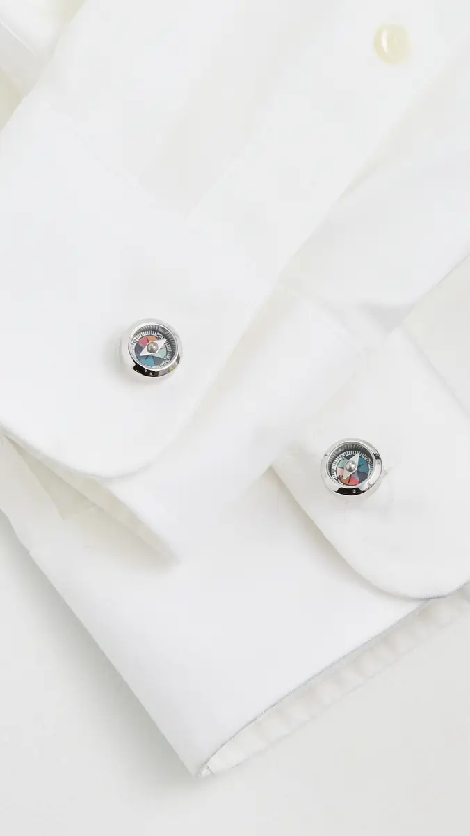Paul Smith Men Compass Cufflinks Cyclist Stripe One Size | Thumbnail 3