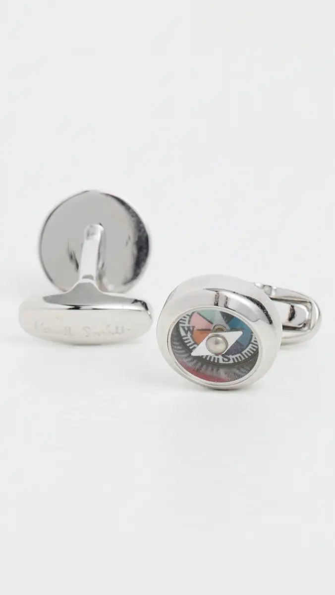 Paul Smith Men Compass Cufflinks Cyclist Stripe One Size | Thumbnail 4