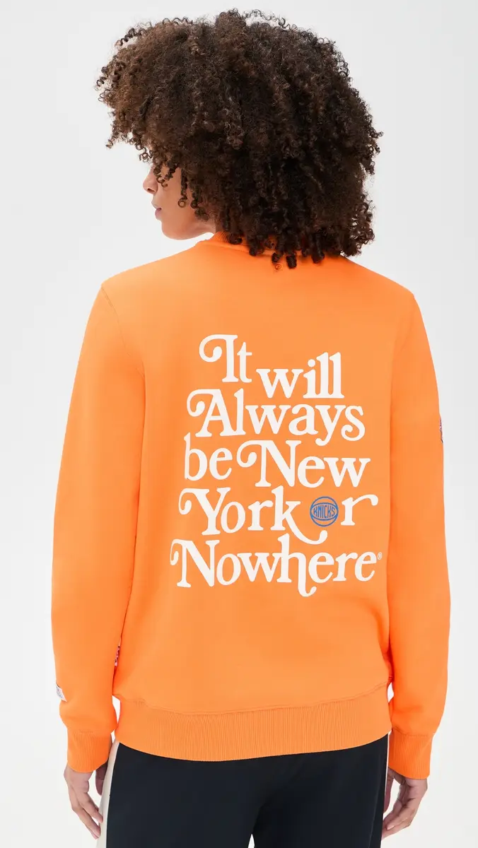 New York or Nowhere Knicks Classic Crewneck Sweatshirt Orange Garment Dyed | Thumbnail 3