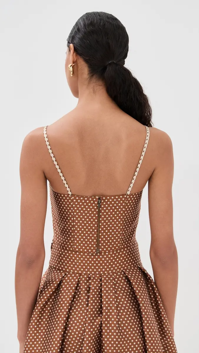 Rosie Assoulin Halfway There Crop Top Brown/Cream | Thumbnail 3