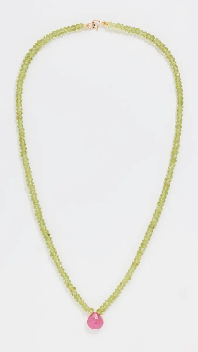 JIA JIA 14k Peridot Ruby Teardrop Necklace | Thumbnail 2