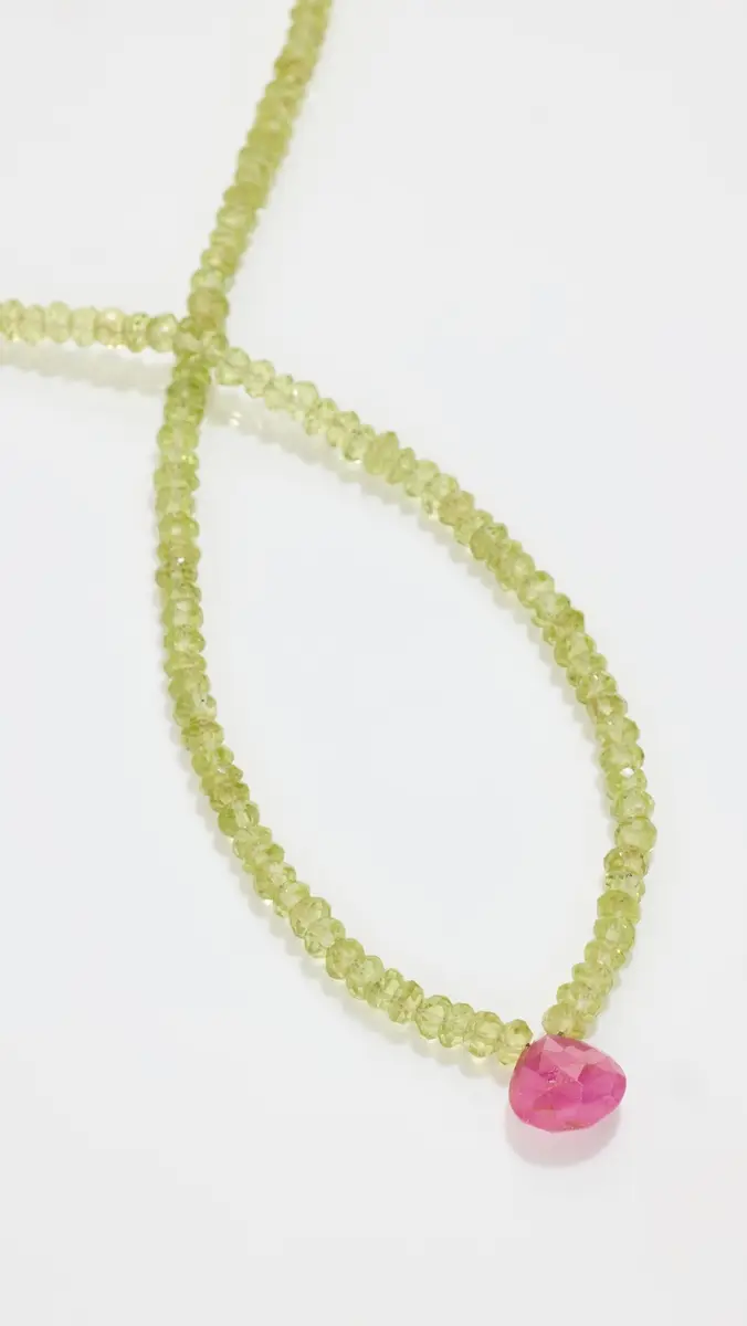 JIA JIA 14k Peridot Ruby Teardrop Necklace | Thumbnail 4