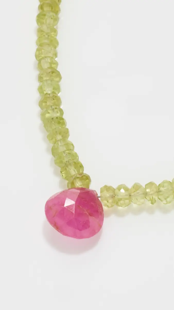 JIA JIA 14k Peridot Ruby Teardrop Necklace | Thumbnail 5