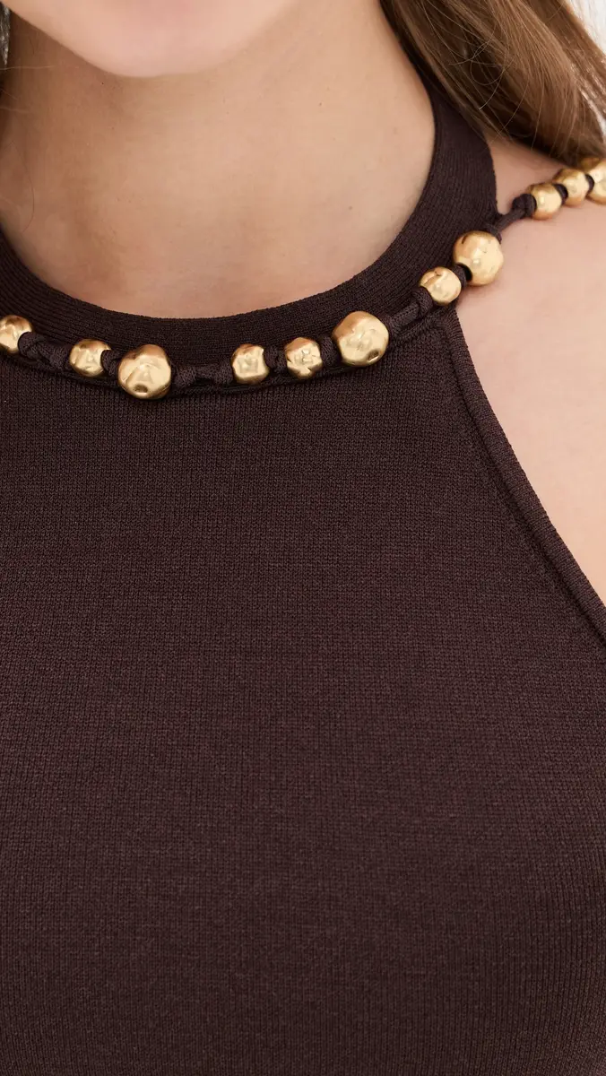 Aje Baroque Knit Tank Chocolate | Thumbnail 6