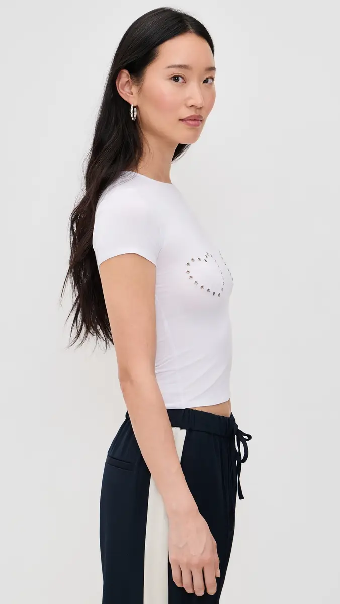 Miaou Mini Heart Tee White Grommet Heart | Thumbnail 4 Miaou Mini Heart Tee White Grommet Heart | Thumbnail 4