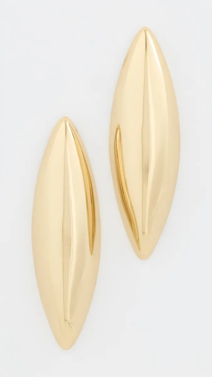Jennifer Fisher Small Puffy Dagger Earrings Yellow Gold One Size | Thumbnail 2