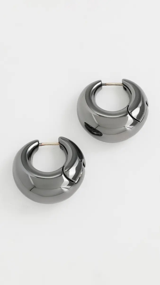 Jennifer Fisher Dylan Hinged Huggies Hematite One Size | Thumbnail 2